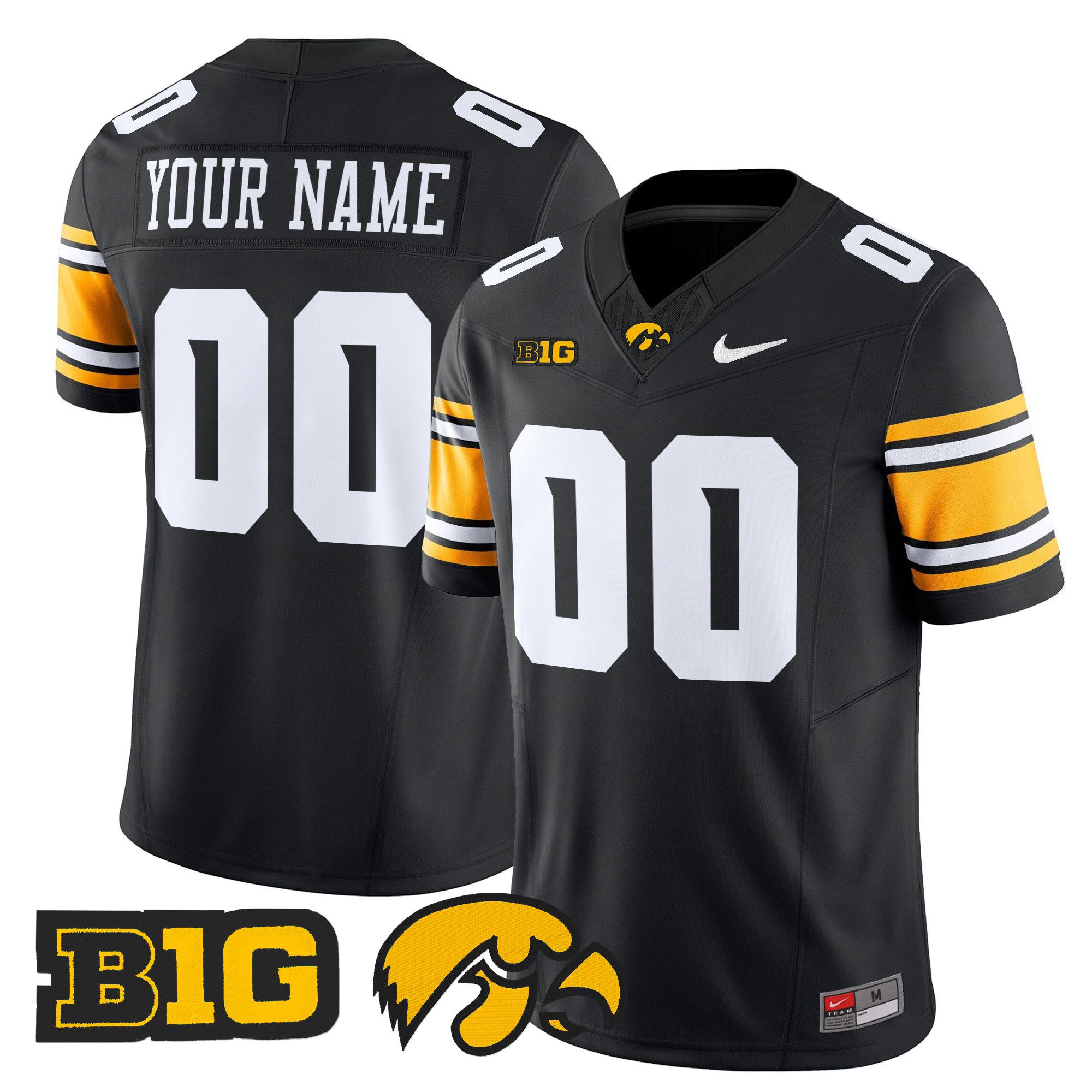 Men Iowa Hawkeyes Black Nike 2024 Vapor Limited Custom NCAA Jersey style 1